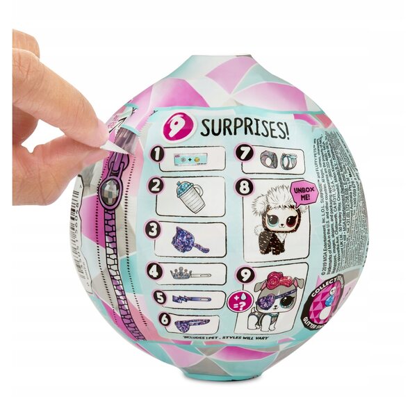 LOL Fluffy Pets Winter Disco: Tier mit Fell, Ball mit Glitzerschnee