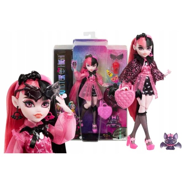 Lalcka Monster High Draculaura 25,5 cm mit modischer Kleidung und Accessoires