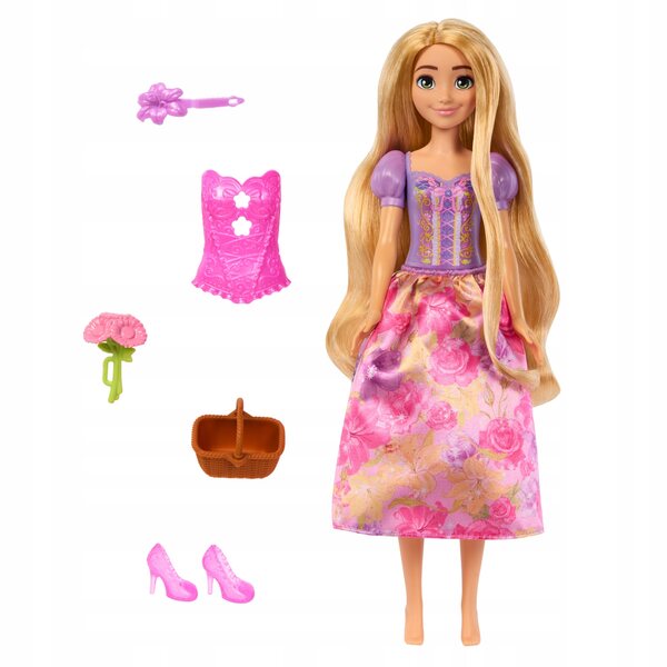 Bambola Rapunzel Disney Princess Spin Reveal con accessori e scenografia