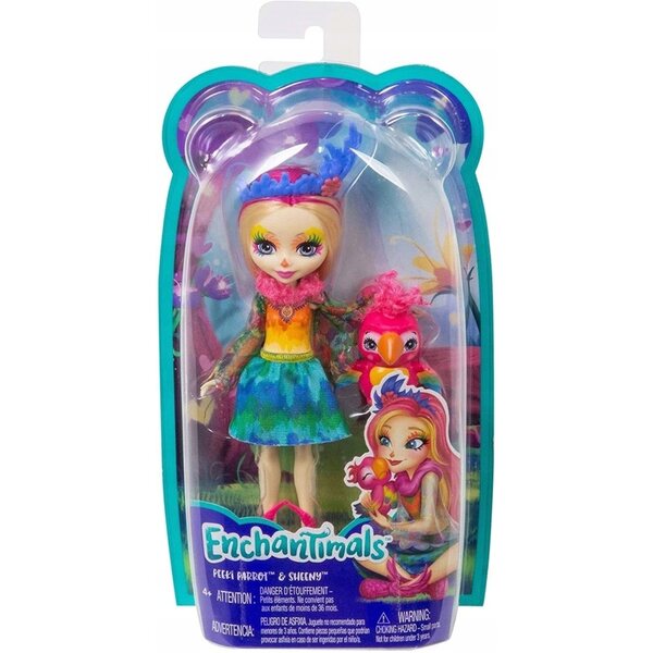 Enchantimals Peeki Parrot: 15 cm große Papageienpuppe für Kinder ab 4 Jahren