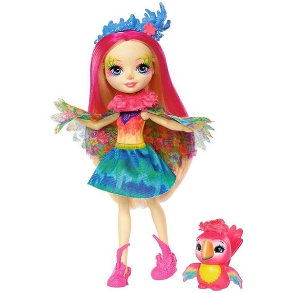 Enchantimals Peeki Parrot: 15 cm große Papageienpuppe für Kinder ab 4 Jahren