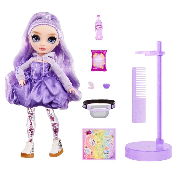 Bambola Rainbow High Viola Sparkle 30,5 cm con accessori per bambini 4+