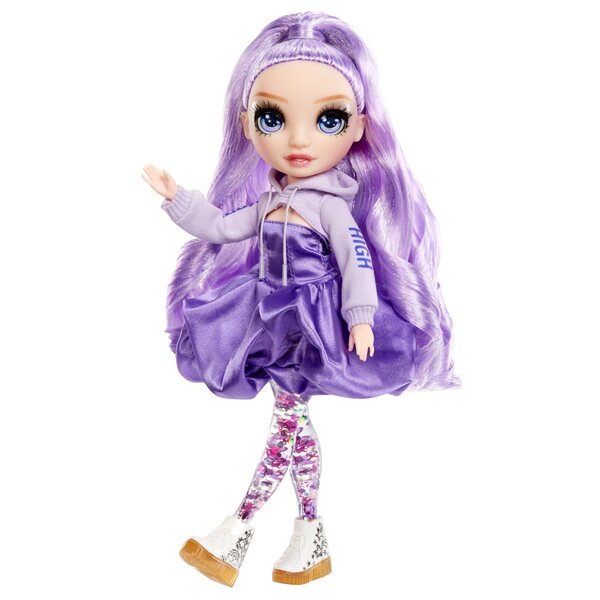 Bambola Rainbow High Viola Sparkle 30,5 cm con accessori per bambini 4+