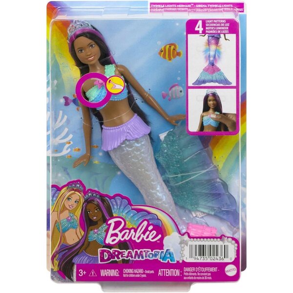 BARBIE Dreamtopia Syrenka mit magischen Lichtern und leuchtendem Schwanz für Kinder