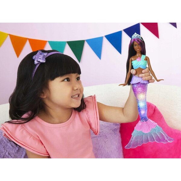 BARBIE Dreamtopia Syrenka mit magischen Lichtern und leuchtendem Schwanz für Kinder
