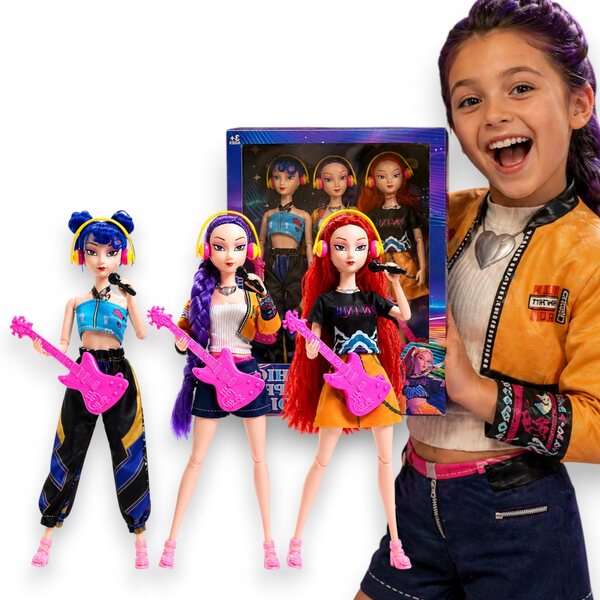 Lalley K-Pop Demon Hunters 3-teiliges Set mit Lichtern und Sounds für Kinder ab 3 Jahren