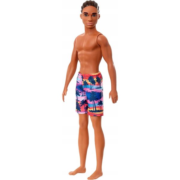 Barbie Ken Beach Puppe für Kinder ab 3 Jahren, Mattel Summer Charakter