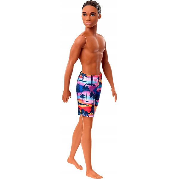 Barbie Ken Beach Puppe für Kinder ab 3 Jahren, Mattel Summer Charakter