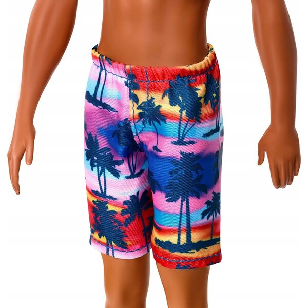 Barbie Ken Beach Puppe für Kinder ab 3 Jahren, Mattel Summer Charakter