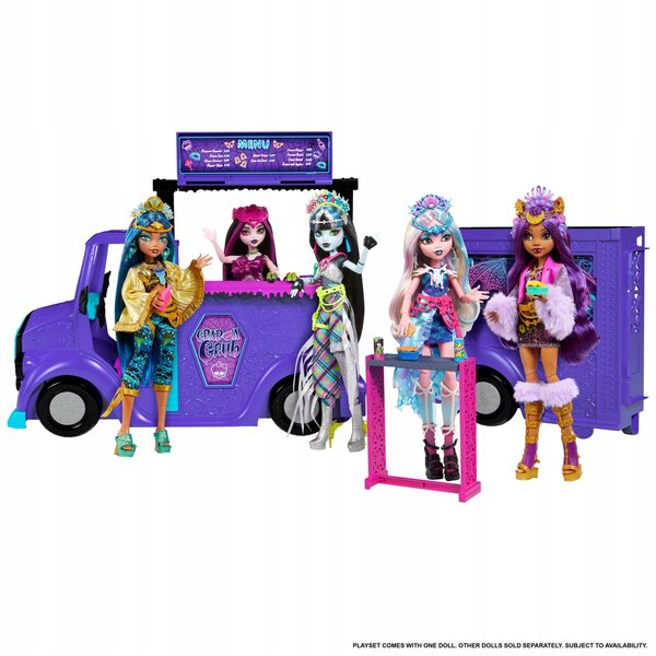 Monster High Koncertowy Food Truck Lalka Zestaw z rozkładaną sceną HXH83