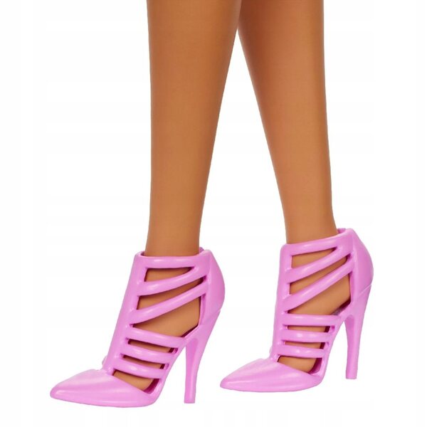 Barbie Fashionistas im eleganten rosa Kleid mit dekorativer Rose für Mädchen ab 3 Jahren