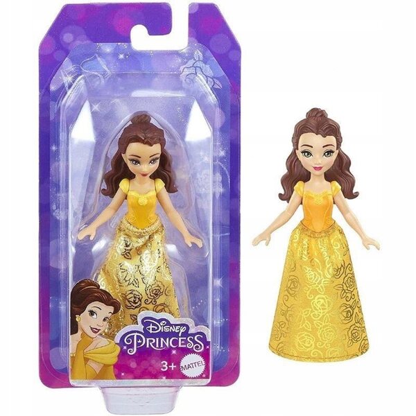 Lalèka Disney Princess Bella Mattel 9 cm mit Glitzerkleidung und Accessoires