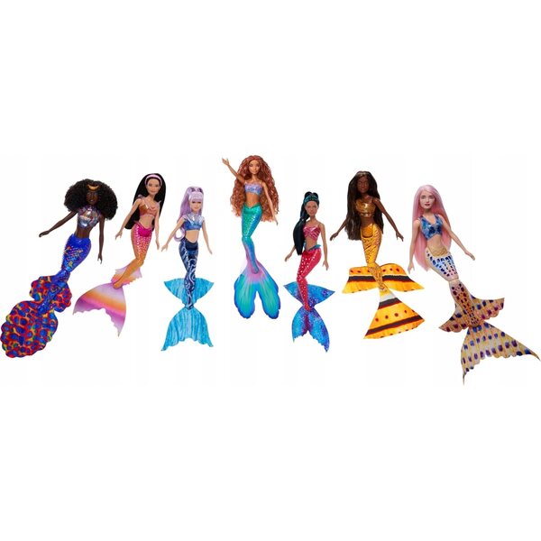 Set 7 bambole Mattel Disney La Sirenetta con Ariel e le sue sorelle in PVC e tessuto