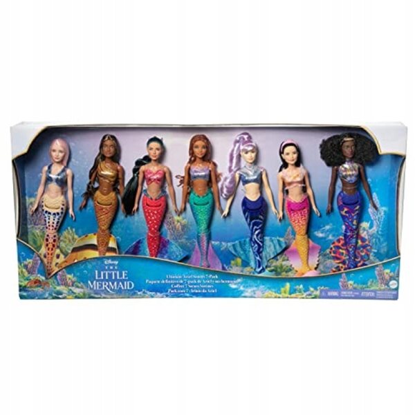 Set 7 bambole Mattel Disney La Sirenetta con Ariel e le sue sorelle in PVC e tessuto