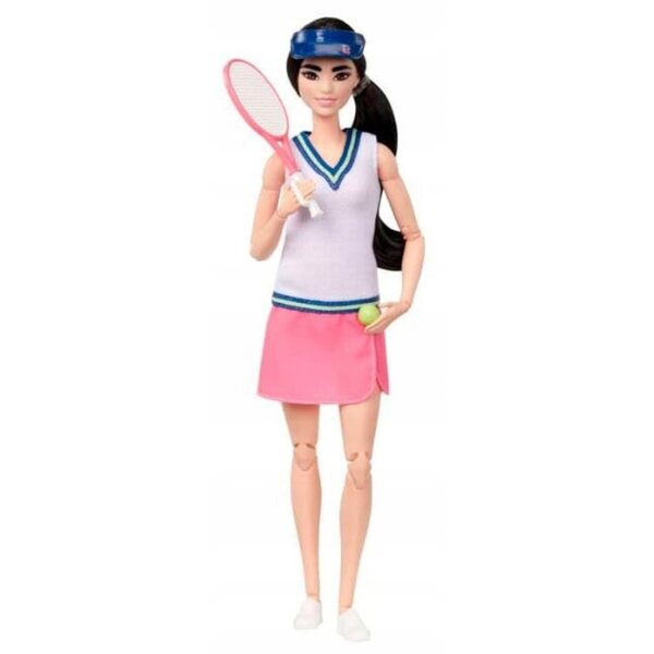 Barbie Karriere-Tennisspieler-Puppe mit 22 Bewegungspunkten und Sportzubehör