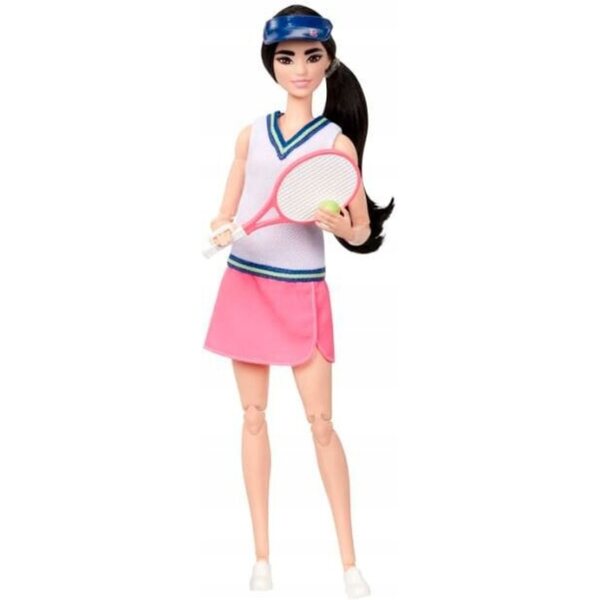 Barbie Karriere-Tennisspieler-Puppe mit 22 Bewegungspunkten und Sportzubehör