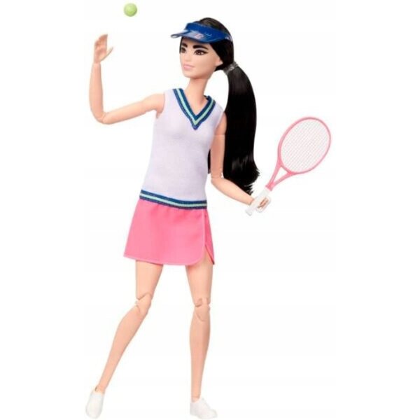 Barbie Karriere-Tennisspieler-Puppe mit 22 Bewegungspunkten und Sportzubehör
