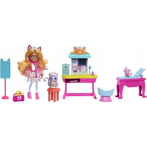 ENCHANTIMALS LALKA DR CARLIN CAT gabinet lekarski