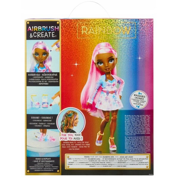 Rainbow High AirBrush Create Bambola da Colorare con Occhi Grigi e Aerografo