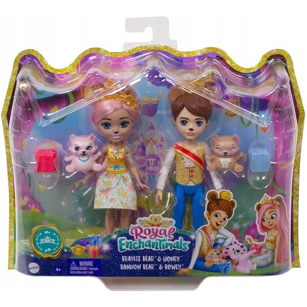 Enchantimals Royal Braylee und Bannon 15 cm großes Haustierpuppen-Set