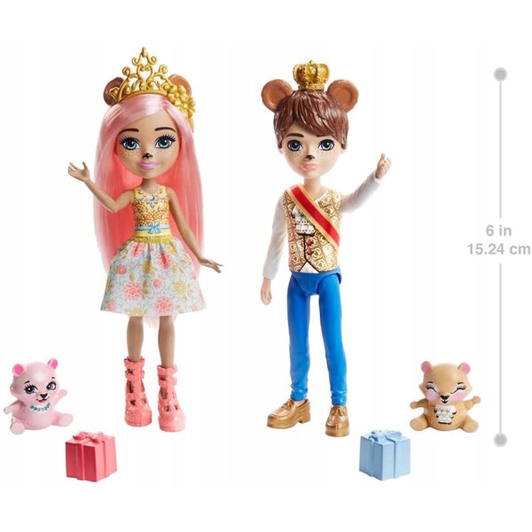 Enchantimals Royal Braylee und Bannon 15 cm großes Haustierpuppen-Set