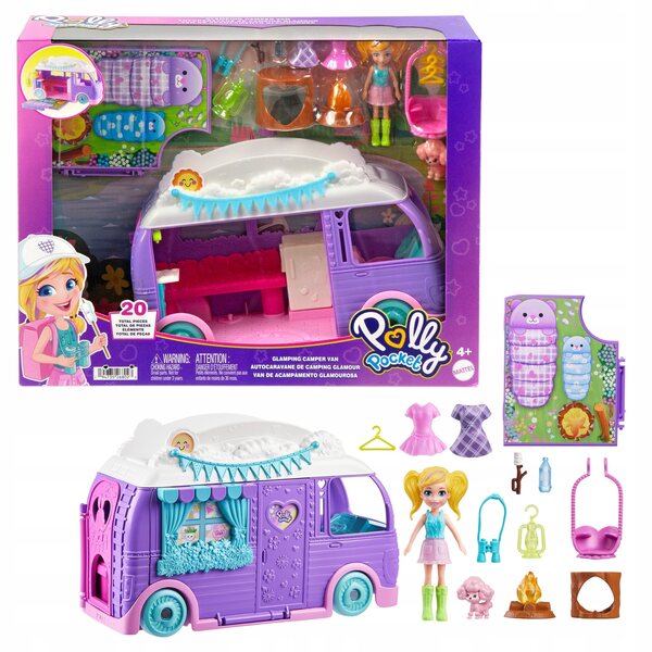 Polly Pocket Glamping Van Kamper с аксесоари и Lalla за деца от 4 години