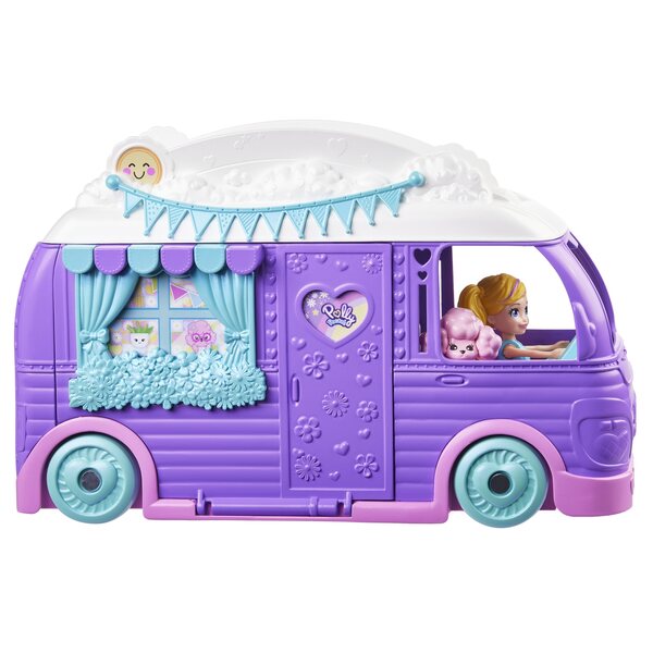 Polly Pocket Glamping Van Kamper con Accessori e Lalla per Bambini da 4 Anni