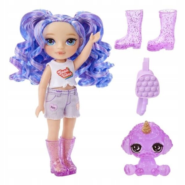 Bambola fashion Rainbow High Amethyst 14 cm con accessori originali per bambini