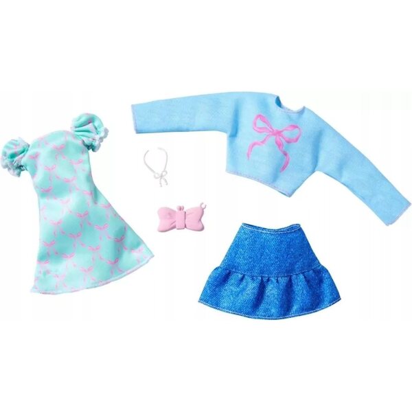 Barbie Mattel Kleidungsset 2 bunte Outfits + Accessoires für Modepuppen