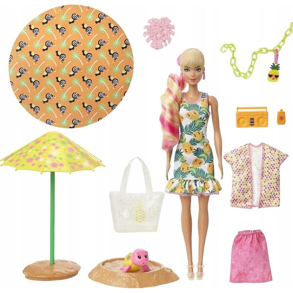 LALKA BARBIE COLOR REVEAL WAKACYJNA PIANA ANANAS zestaw do zabawy +3 lata