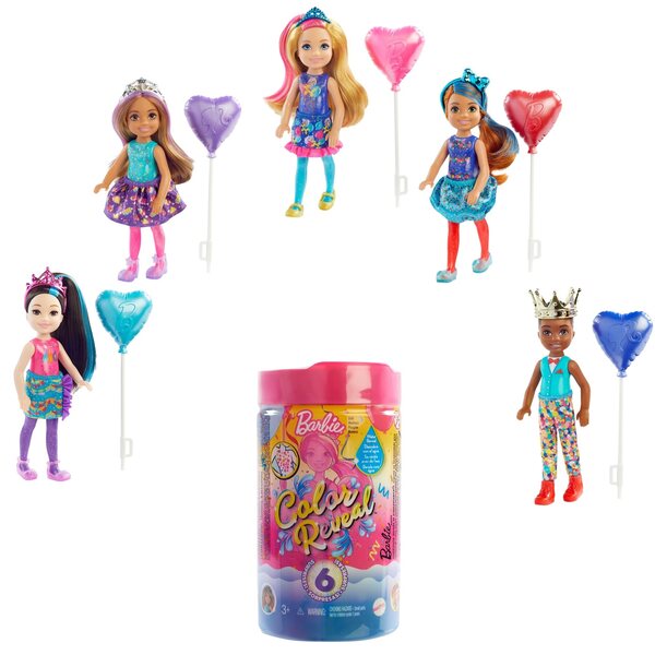 Barbie Chelsea Colour Reveal Mattel mit 6 Überraschungen und Partykleidung