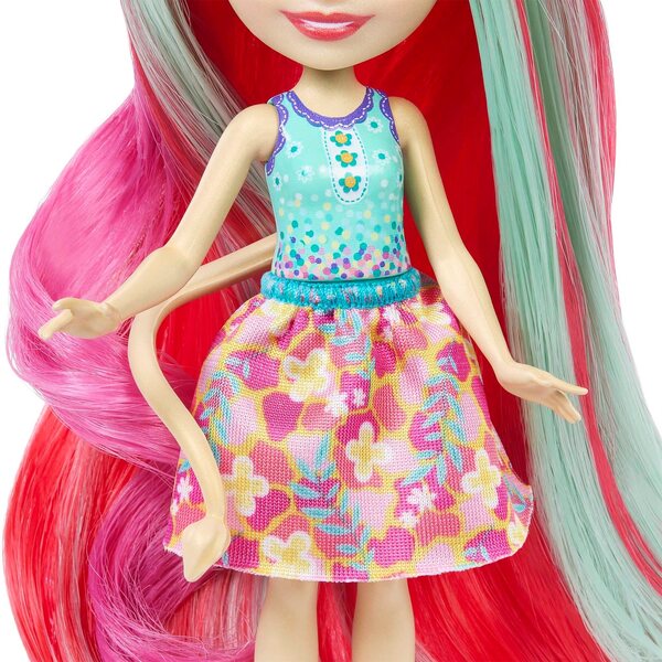 Mattel Enchantimals Deluxe Giraffa bambola con 5 accessori e animale Pawl
