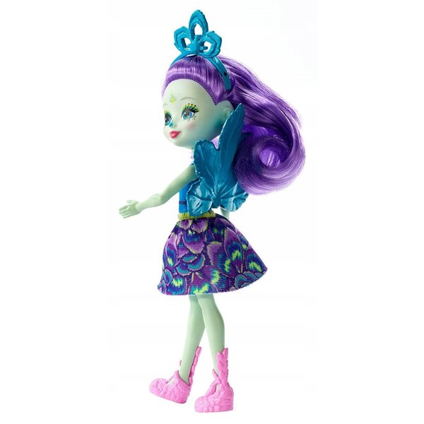 Enchantimals Peacock Patter Puppe mit Tier im Pfauenmotiv – Puppenset 15 cm