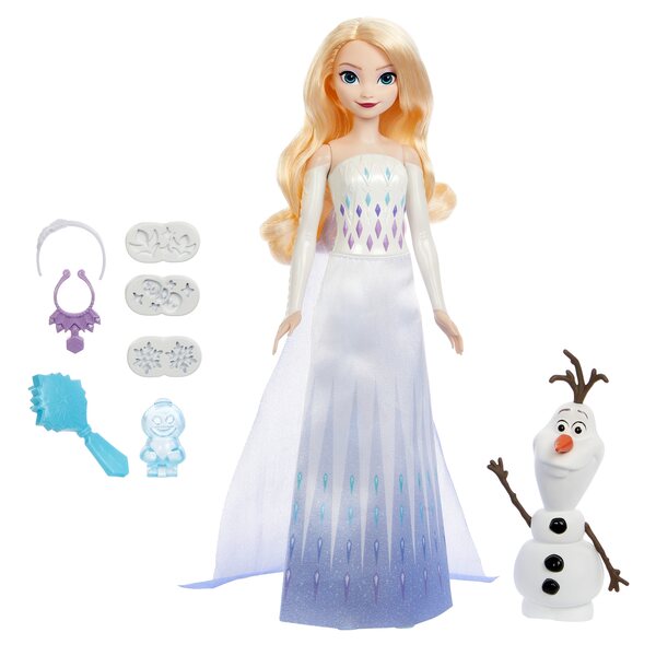 Mattel Elsa en Olaf Kraina Lodu set met stempels en modelleerzand 33 cm