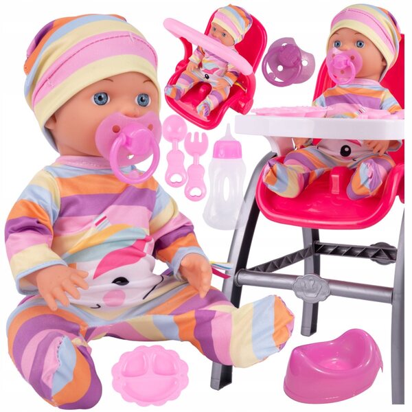 Rosa MalPlay-Puppe mit Hochstuhl und Zubehör