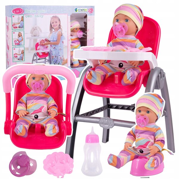 Rosa MalPlay-Puppe mit Hochstuhl und Zubehör