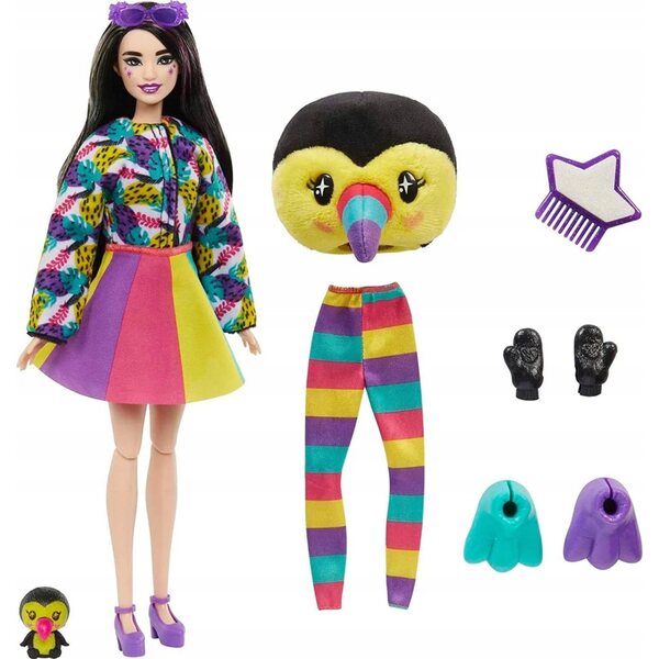 BARBIE CUTIE REVEAL seria dżungla LALKA W PRZEBRANIU TUKAN