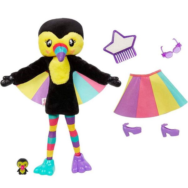BARBIE CUTIE REVEAL seria dżungla LALKA W PRZEBRANIU TUKAN