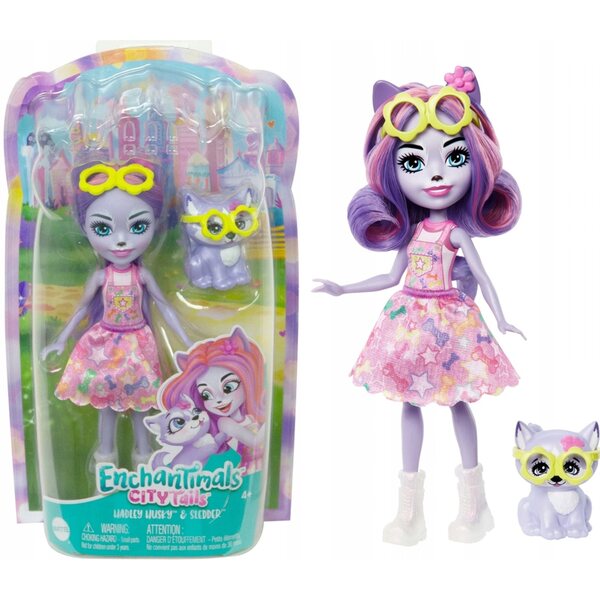 Bambola Enchantimals Hadley Husky con Animale Domestico 15 cm Mattel