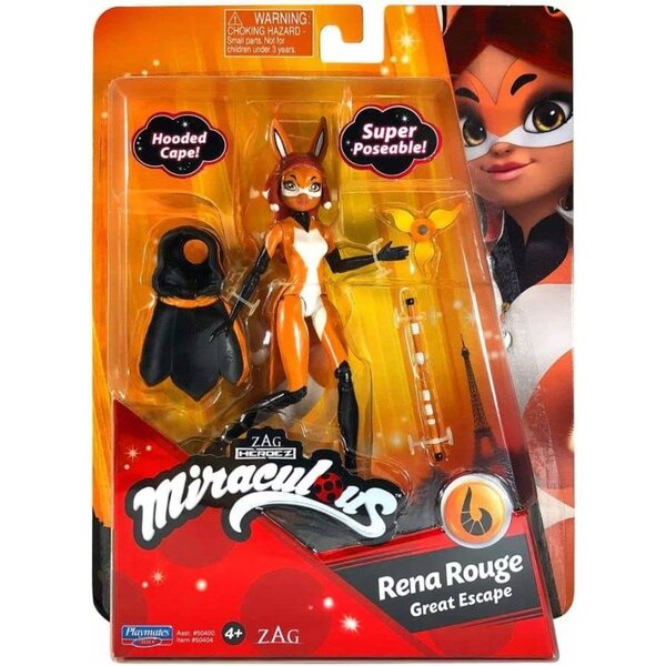 Miraculous Rena Rouge 22 cm con Accessori - Playmates Toys Biedronka e Nero Kot
