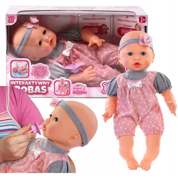 Baby Doll Natalia Mimic 41 cm con ciuccio - Giocattolo sonoro interattivo