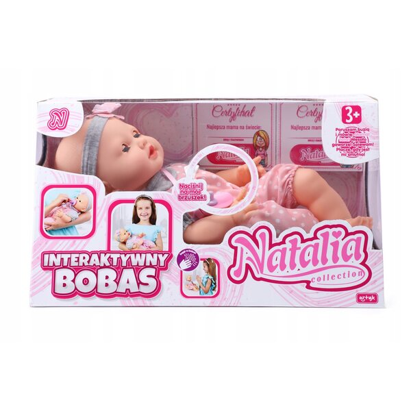 Baby Doll Natalia Mimic 41 cm con ciuccio - Giocattolo sonoro interattivo