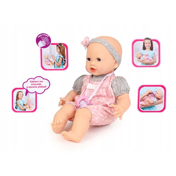 Baby Doll Natalia Mimic 41 cm con ciuccio - Giocattolo sonoro interattivo