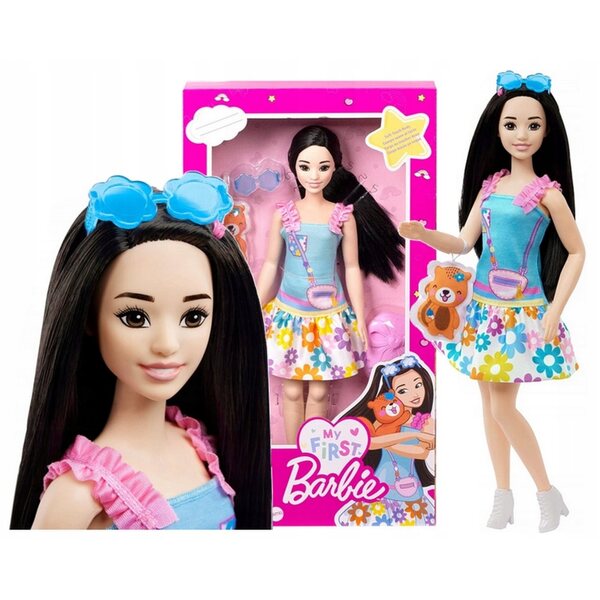 Barbie My First Puppe Renee 34 cm für Kinder +3 Jahre mit blauem Kleid