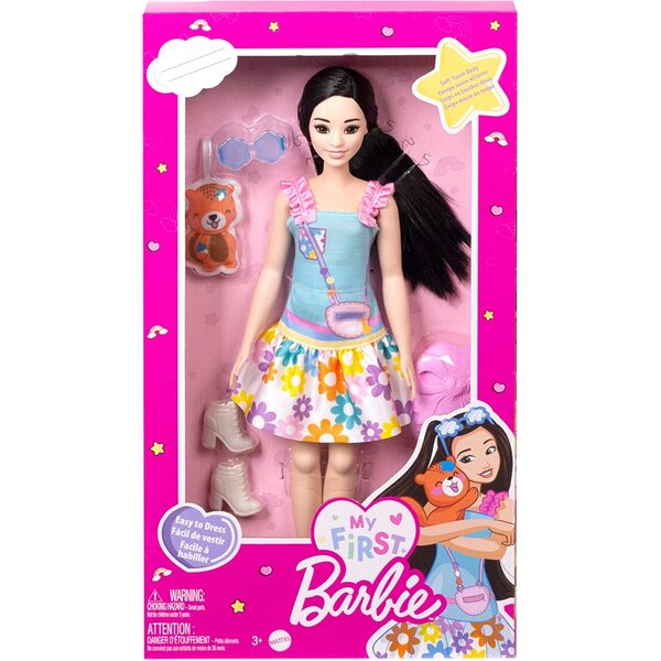 Barbie My First Puppe Renee 34 cm für Kinder +3 Jahre mit blauem Kleid
