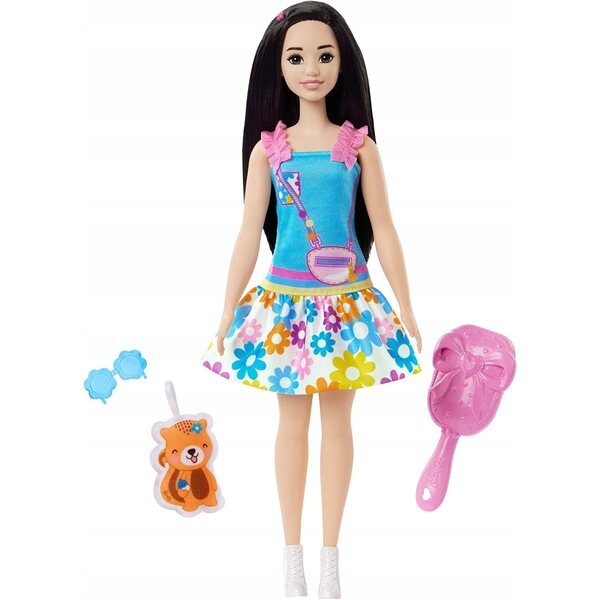 Barbie My First Puppe Renee 34 cm für Kinder +3 Jahre mit blauem Kleid