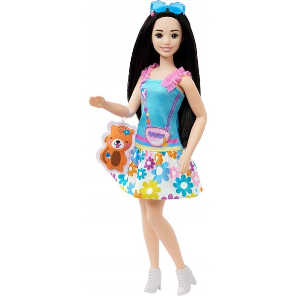 Barbie My First Puppe Renee 34 cm für Kinder +3 Jahre mit blauem Kleid