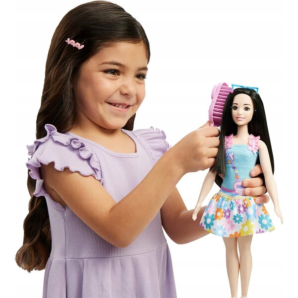 Barbie My First Puppe Renee 34 cm für Kinder +3 Jahre mit blauem Kleid
