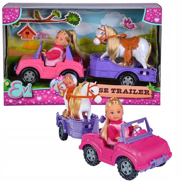 Simba Evi con Jeep per Trasporto Cavalli - Giocattolo per Bambini 3+