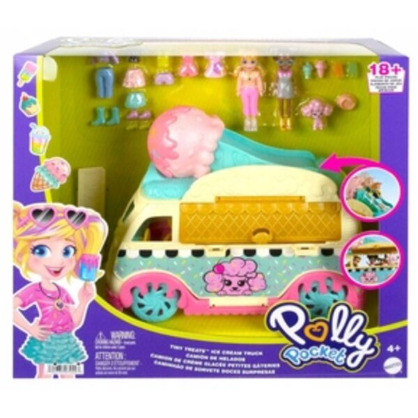 Polly Pocket Моден мобилен комплект за сладолед с аксесоари и кукли